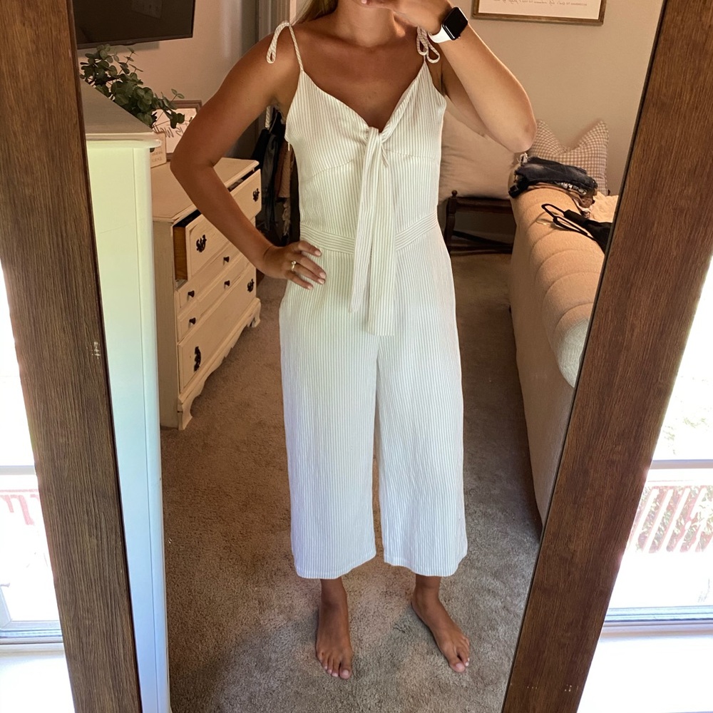 White striped jumpsuit